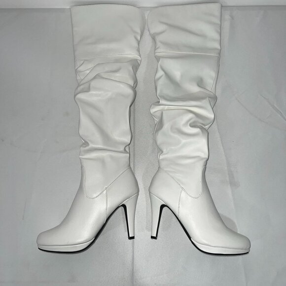 NWOT White Over the Knee Boots - Picture 1 of 3